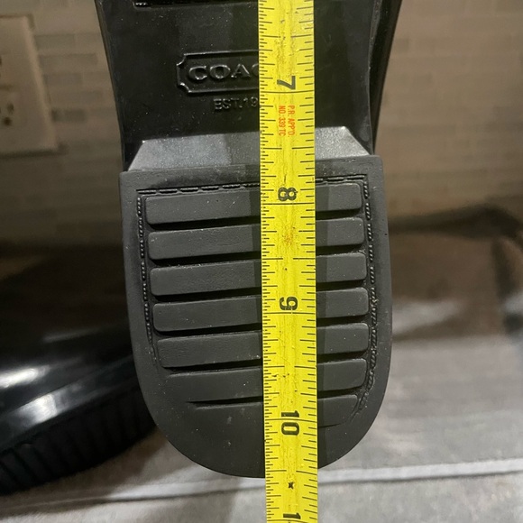 Women's COACH Tristee Lace-Up Corset Signature Logo Rain Boots Black Size 8B - Picture 12 of 12